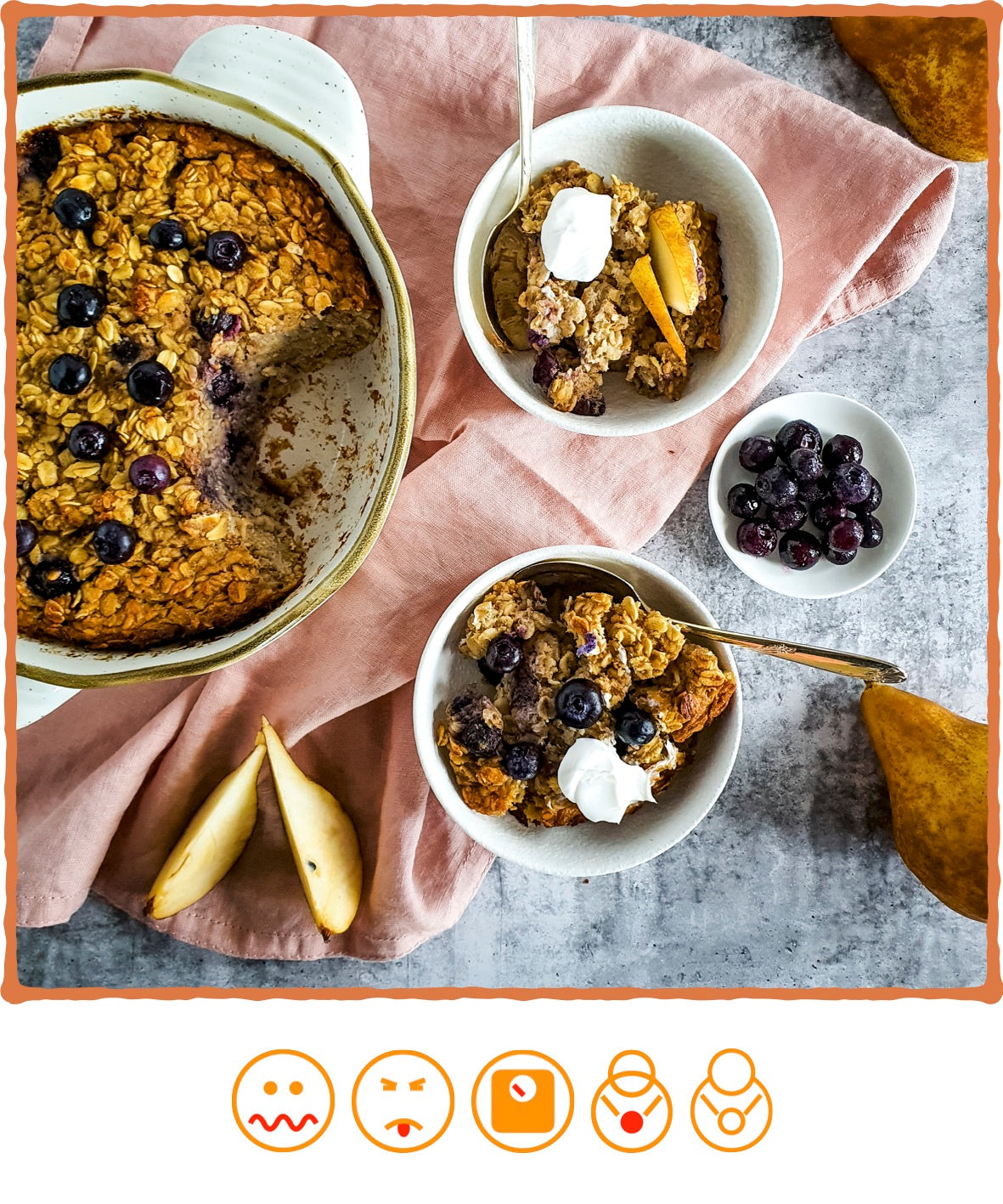 Pear & Blueberry Baked Oatmeal